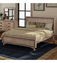 Seashore Solid Acacia Timber Bed Frame in Silver Brush Colour